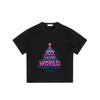 Black T-Shirt Joy To The World Christmas Tree Print Holiday Party Wear