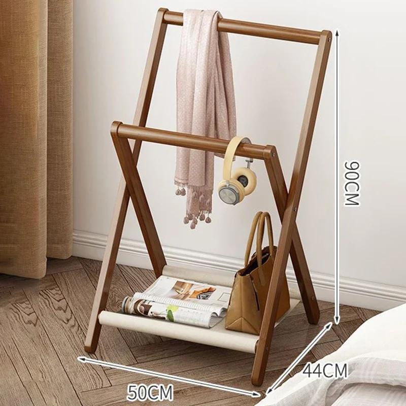 Floor Clothes Rack Foldable Organizer Portable Coat Racks Bamboo Bedroom Clothes Rack Living Room Nordic Clothing Racks Storage