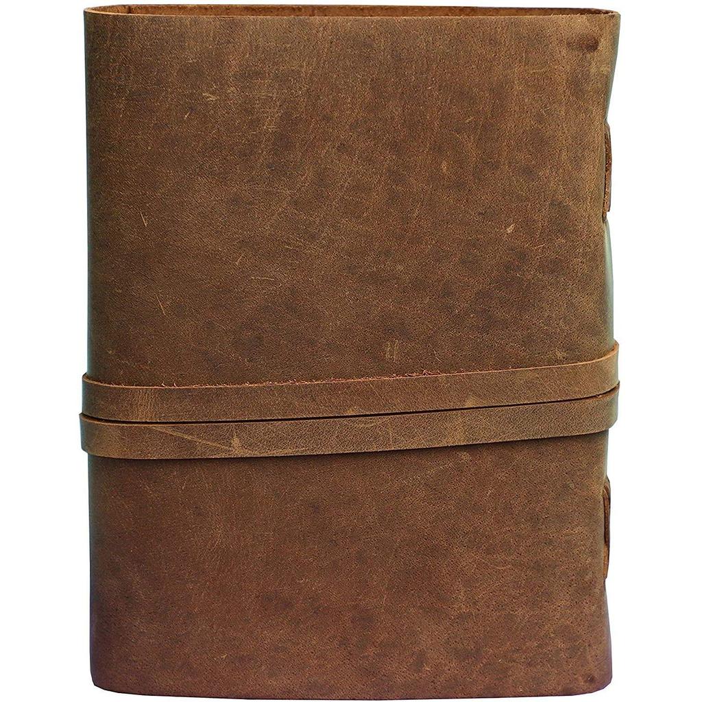 Antique Handmade Leather Journal Vintage Antique Deckle Edge Sketchbook