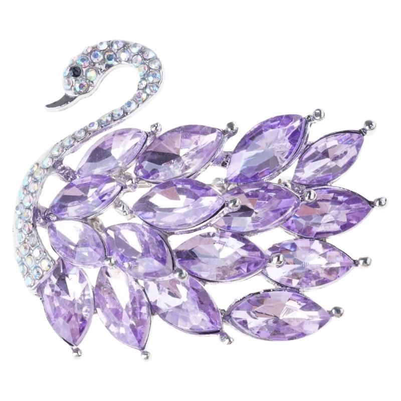 Broche de Cisne Fashionável Broche Resistente ao Desbotamento Confortável de Usar Broche Corsage Material de Liga Joia de Tecido para Meninas
