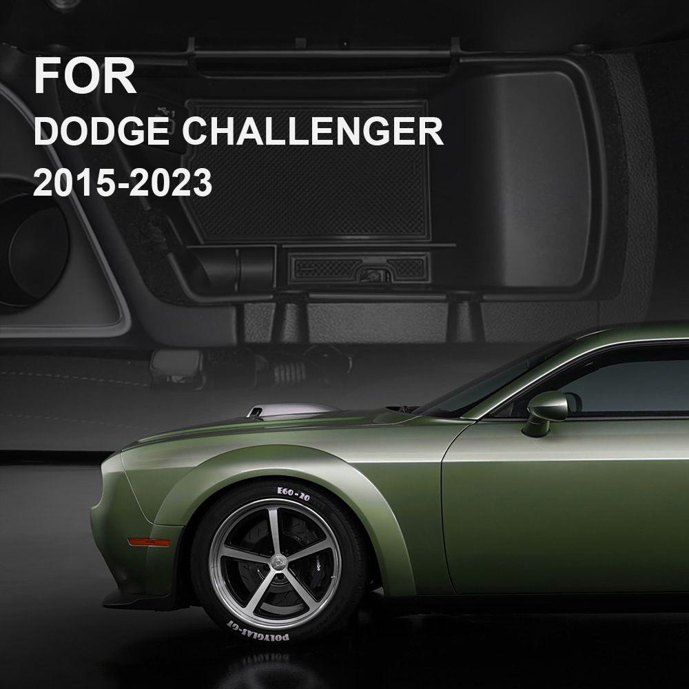1pcs Car Center Console Organizer Tray Black Plastic Armrest Storage Box Fit for Dodge Challenger 2015-2022