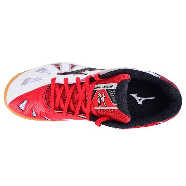 Mizuno Wave Medal 5 Protiskluzové Odolné Prodyšné Tréninkové Boty s Nízkým Svrškem Unisex Tenisky Bílé Červené 81GA151509