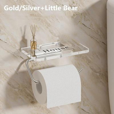 Luxury Gold Toilet Paper Shelf Thickening Acrylic Roll Paper Holder Tissue Hanger Bathroom Accessories Bathroom