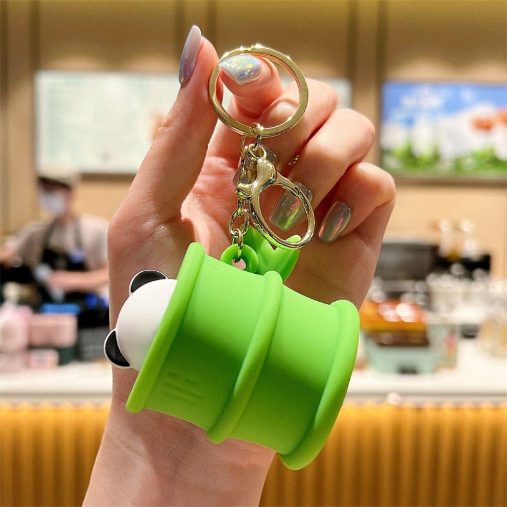 Panda Little Bear Piggy Animal Doll Keychain Silicone Car Key Ring Decompression Key Chain  Couple