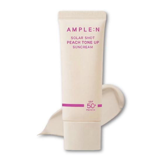 [Ample:N] Solar Shot Sunscreen 40ml (Peach Tone Up / Watery / Zinc Mild)SPF50+ PA++++ 1)Peach Tone Up