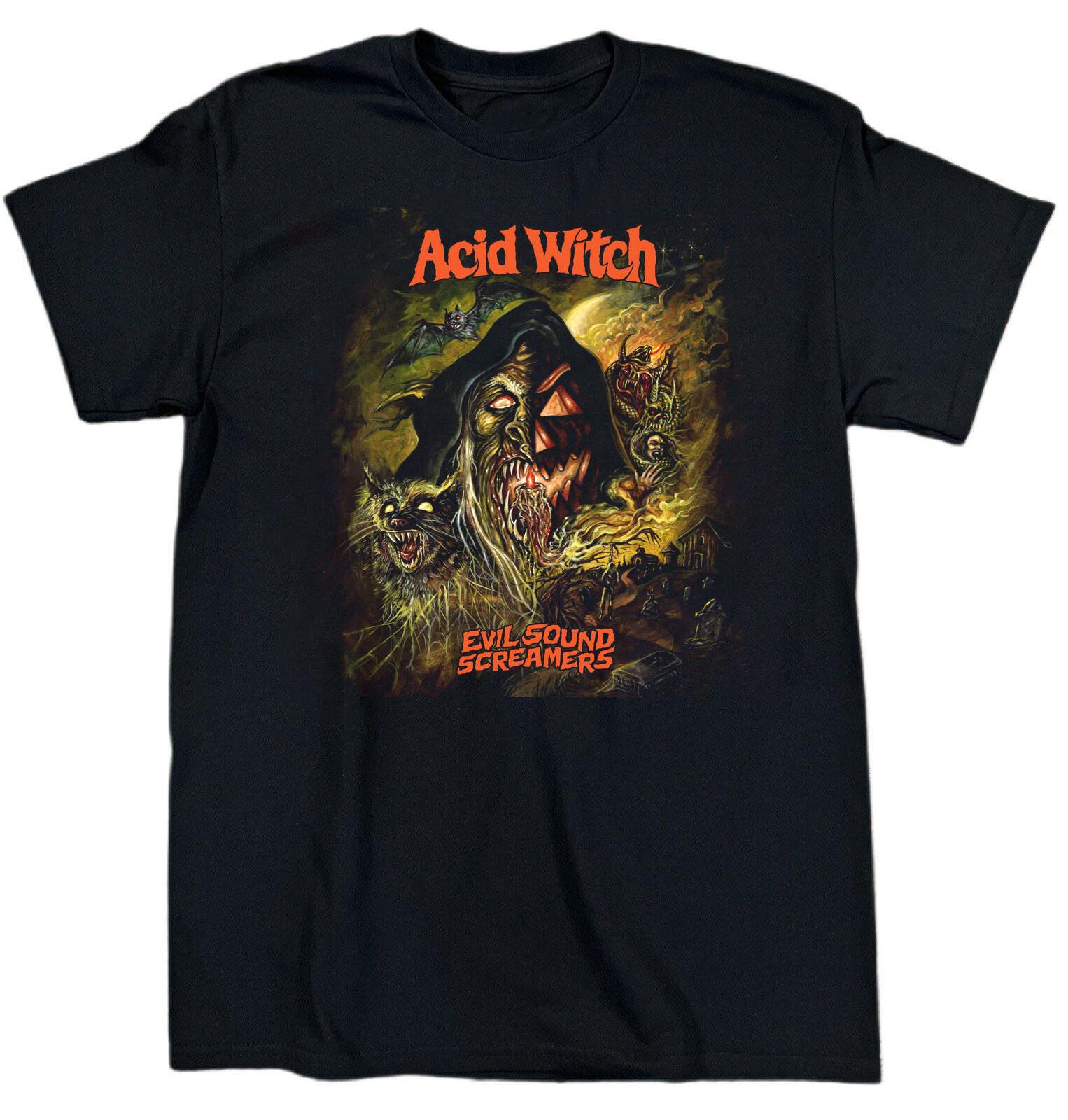 NEW ACID WITCH Band Evil Sound Screamers Cotton Black S-5XL T Shirt EN828 S разноцветный