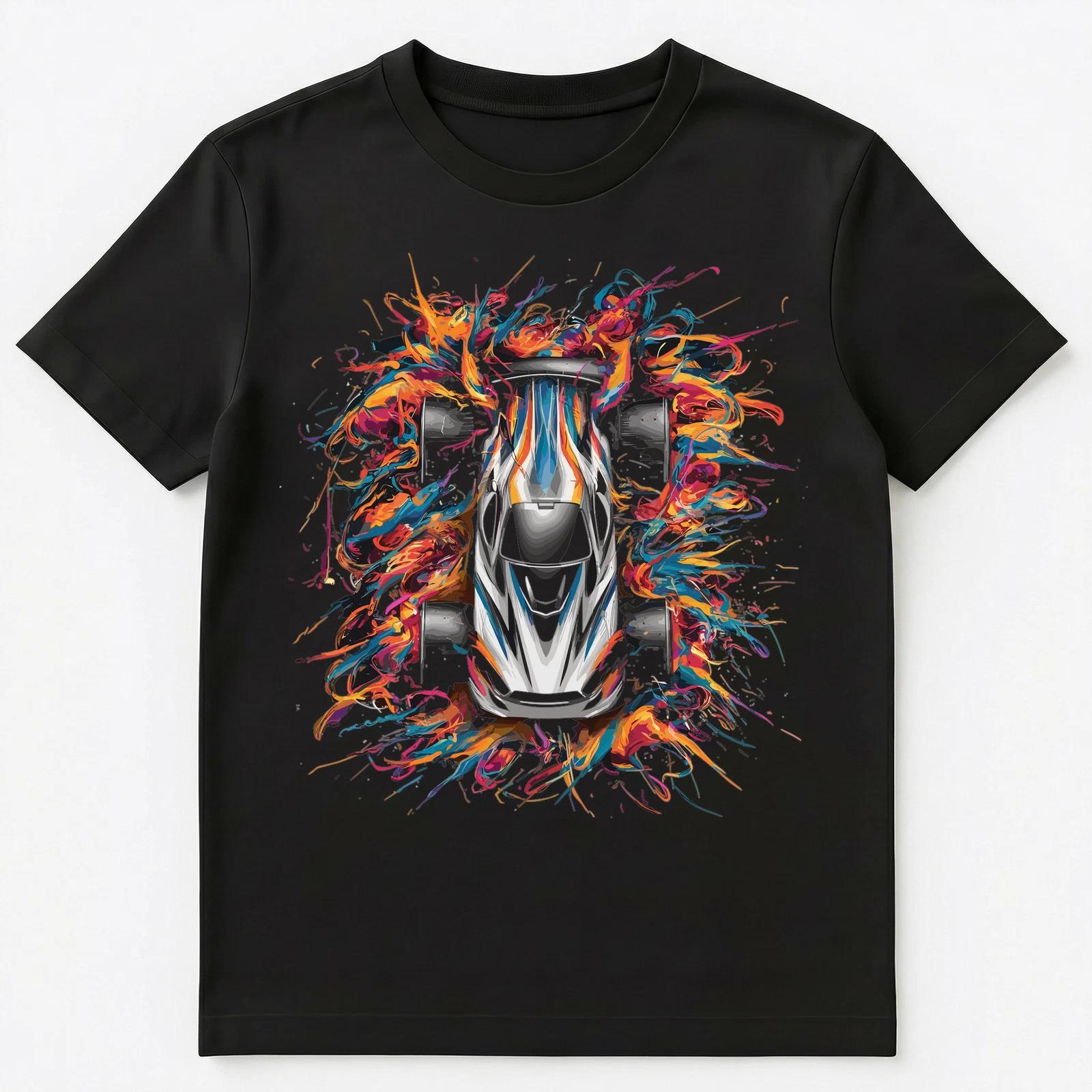 

Colorful Paint Splash Rc Car Art Graphic Unisex T-Shirt 2XL