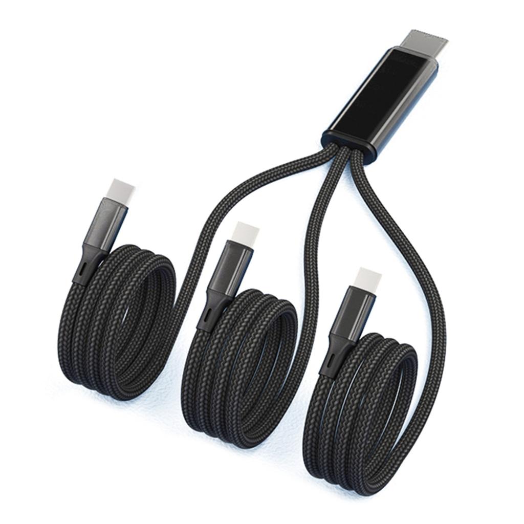 Multi USB Type C Charging Cable 5V 2A, 3-in-1 Type C Charger Cord with 3 USB-C Port for Cell Phones/Tablets