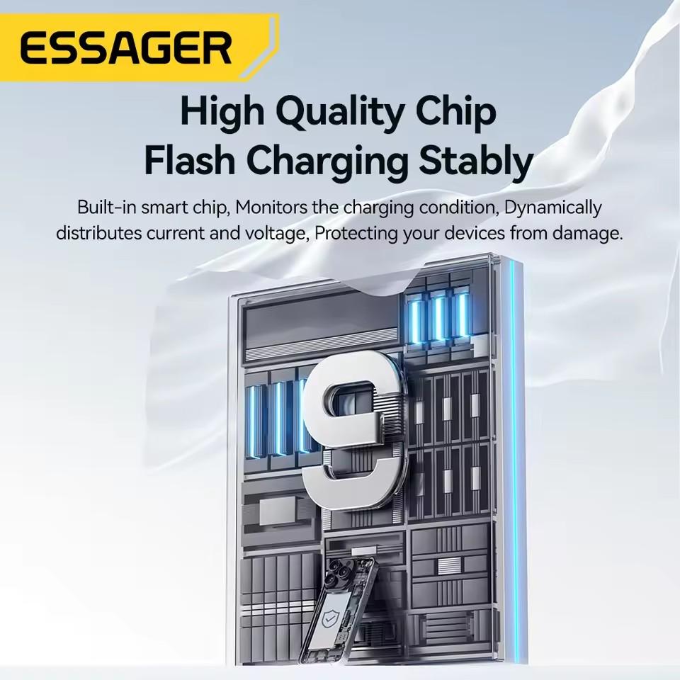 Essager 20W USB Type C GaN Charger Portable USB C Travel Charger Support Type C PD Fast Charging For Phone 16 15 14 13 Pro Max