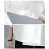 Women's Loose Long Sleeved Shirt with Personality Design Mid Length Asymmetrical Shirt Black Top