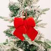 Christmas Ornament Multi-Size Design Velvet Fabric Bow Handmade 3D Shape Christmas Bowknot Decoration