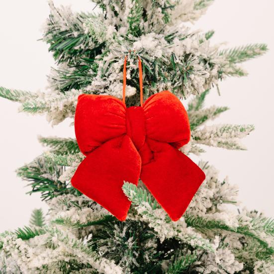 Christmas Ornament Multi-Size Design Velvet Fabric Bow Handmade 3D Shape Christmas Bowknot Decoration