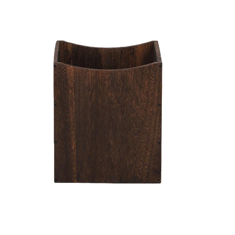 Portable Double Handle Wood Waste Basket For Easy Movement And Emptying Perfect For Home Or Offices Use