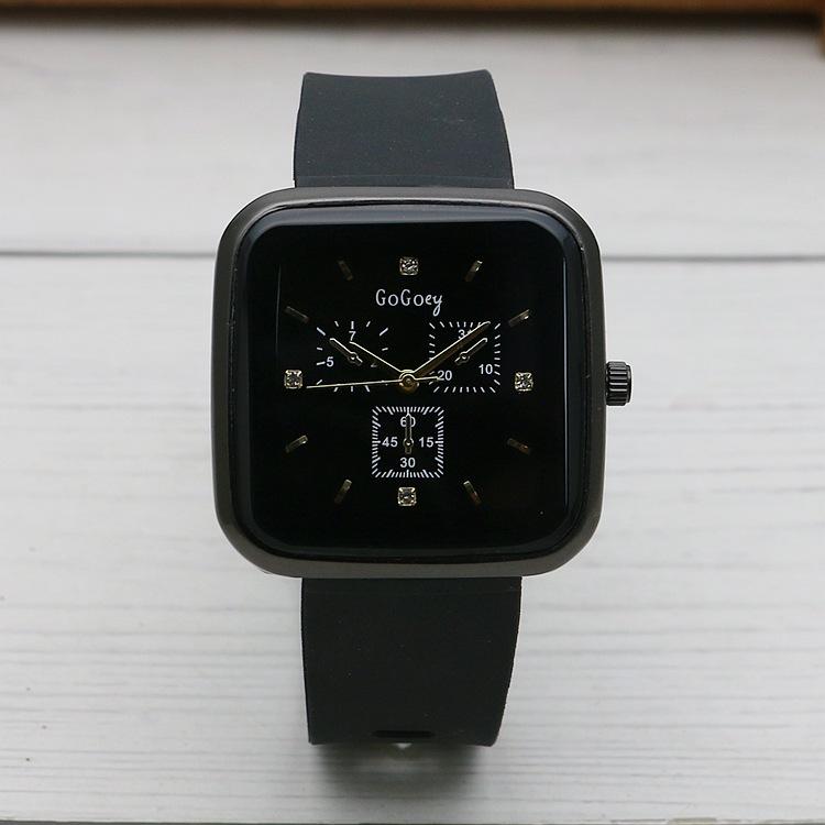 

Квадратные имитационные шестиконтактные женские часы, женские часы, водонепроницаемые кварцевые часы для девочек, часы с лентой, силиконовый ремешок