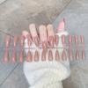 24pcs/set DIY Quick Nails Solid Color Glossy Long Ballet False Nails Multicolor Strips Finished Wear Nail Art