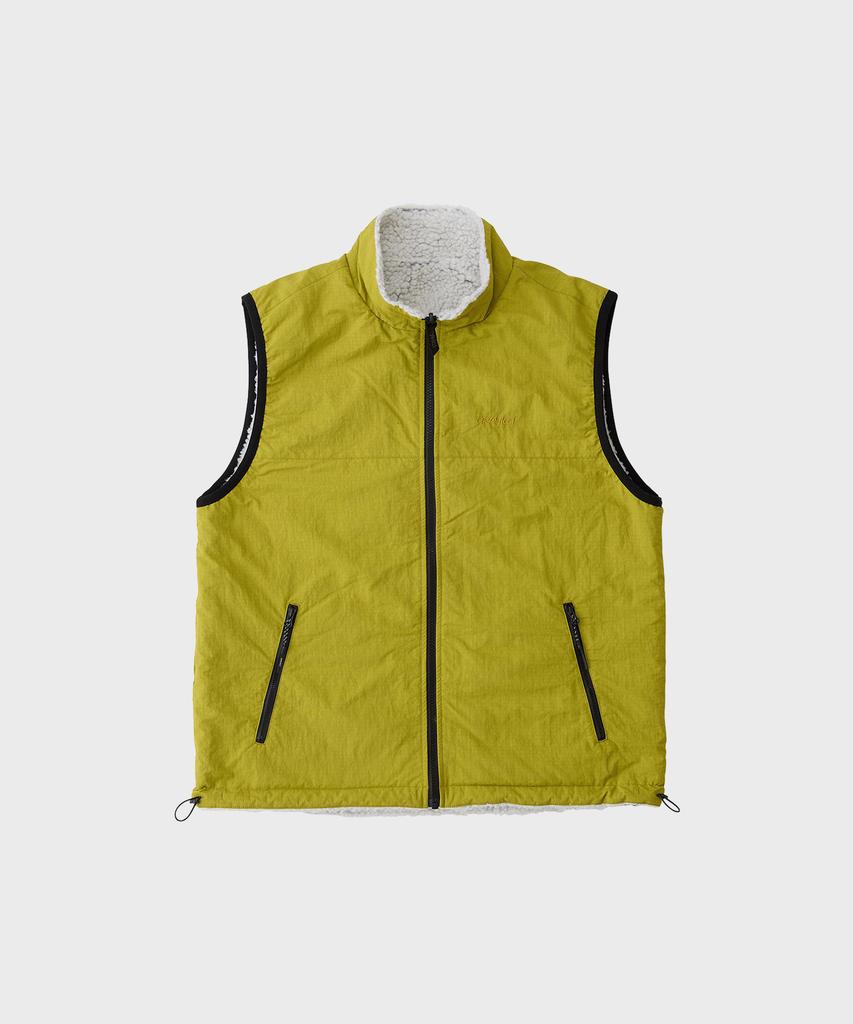 Gramicci Reversible Sherpa Vest Natural / Chartreuse
