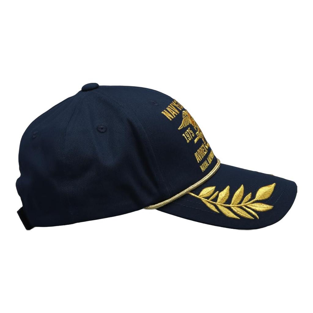 AVIREX Cap Men's Brand Logo Hat Long Brim American Casual Military AVIREX US NAVY Apollo Cap Stylish Navy Gold