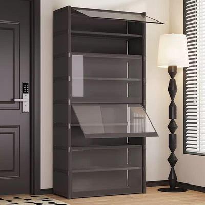 Sleek Transparent Flip-Top Multi-Layer Shoe Rack