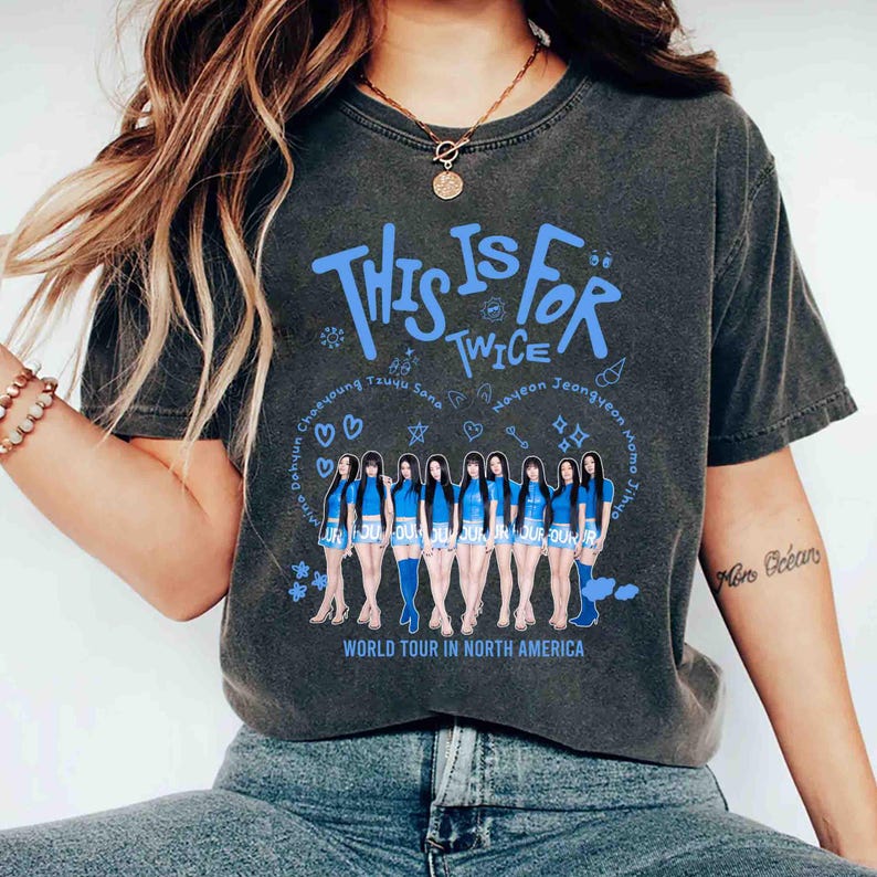 Ретро Футболка Twice This Is for World Tour, Футболка с участниками Twice Kpop, Футболка Twice World Tour, Футболка Twice TEN The Story Goes on, Подарок для Once 4XL