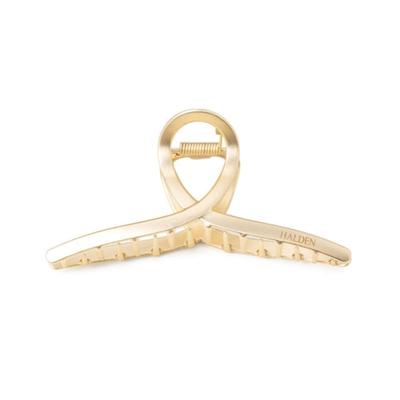 Halden Minimal Ribbon Metal Hair Claw Clip (H026_matt Gold)