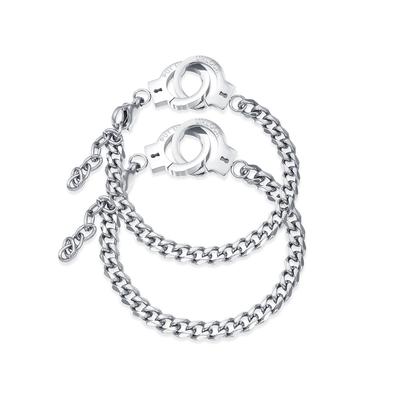 Simple Personalized Titanium Steel Handcuff Bracelet, Stainless Steel Couple Bracelet