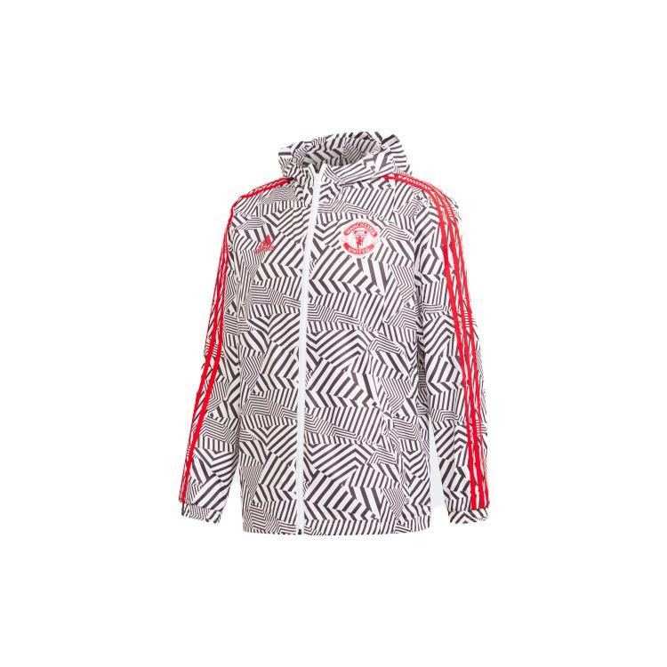adidas Manchester United Graphic Windbreaker White Black Red Men s FR3843 L
