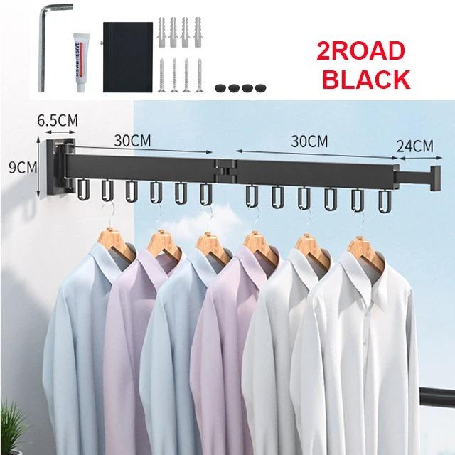 UNTIOR Retractable Cloth Drying Rack Collapsible Cloth Hanger Aluminum Wall Mount Indoor Space Saving Home Laundry Drying rack