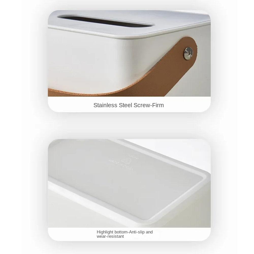 Round/Square Portable Tissue Box with Handle Drop-resistant Round Napkin Holder Rounded Edge Dust-proof Toilet Paper Case