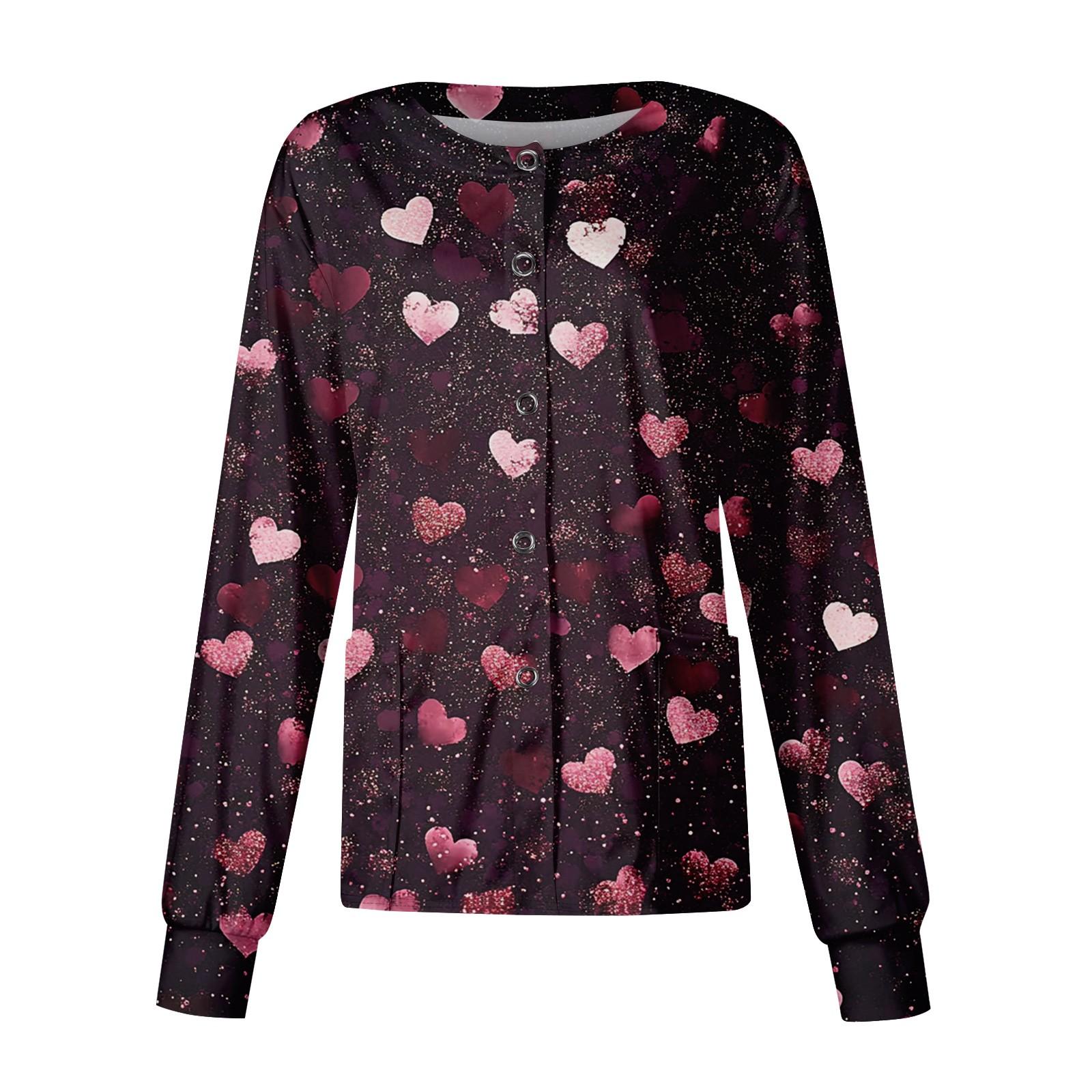 

Женский повседневный однобортный однобортный кардиган с длинным рукавом и принтом, рабочая одежда, топ M розовый