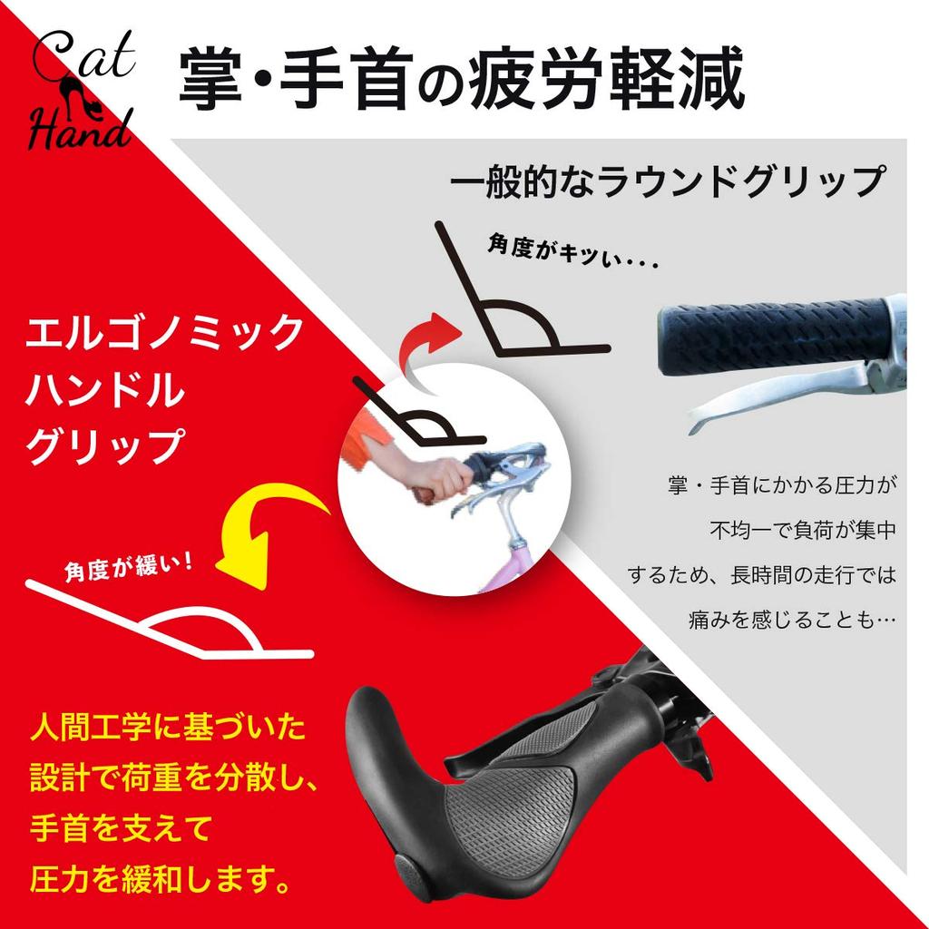 Cat Hand Cross Bike Grips (Type B/Round End)