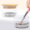 Mesh Filter Nail Brush Cleaner Cup for Cleaning Gel Polish & Acrylic Brushes, Glitter Removal, Transparent Glass Storage Container