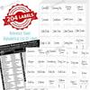 Waterproof Bathroom Stickers 189pcs Black Oil Resistant Labels for Storage and Cosmetic Categorization