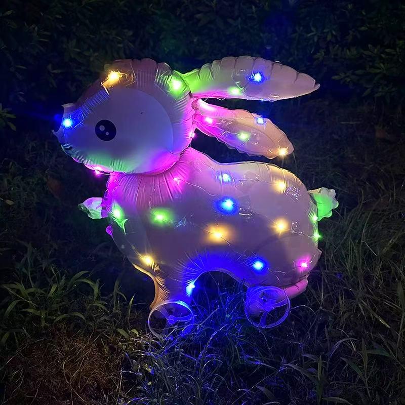Cartoon Animal Light-Up Balloon Wheel Stroller Toys for Children