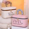 With Handle Cosmetic Bags Cute Toiletry Pouch Convenient Travel Makeup Bag Casual Shopping