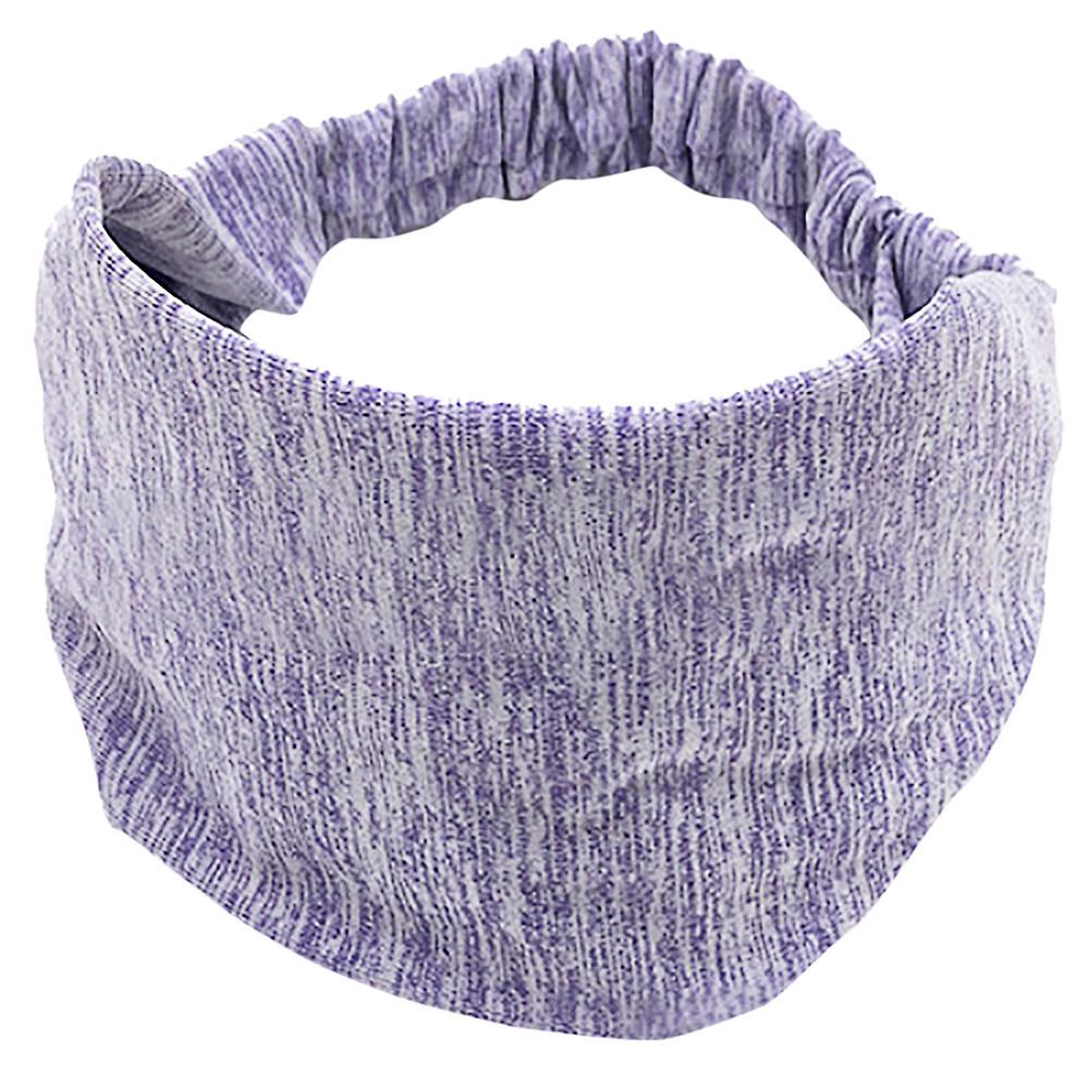 

Женский хлопковый тюрбан с узлом на голову, повязка для волос, широкая эластичная повязка на голову, спортивная йога One Size фиолетовый