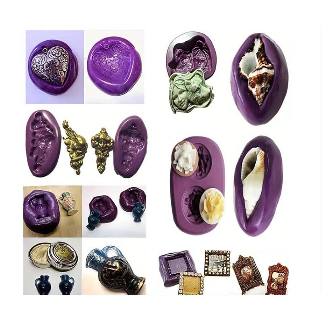 Silikongummi 1:1 Silikon Gummi Støpeform Lagingssett Modelleringsleire Non-Stick Belegg for Støping Resin DIY Støpeformer