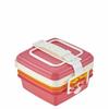 T-WORLD Stackable Picnic Case, Square, 3 Tiers, Pink, Small, "Colors" 4073