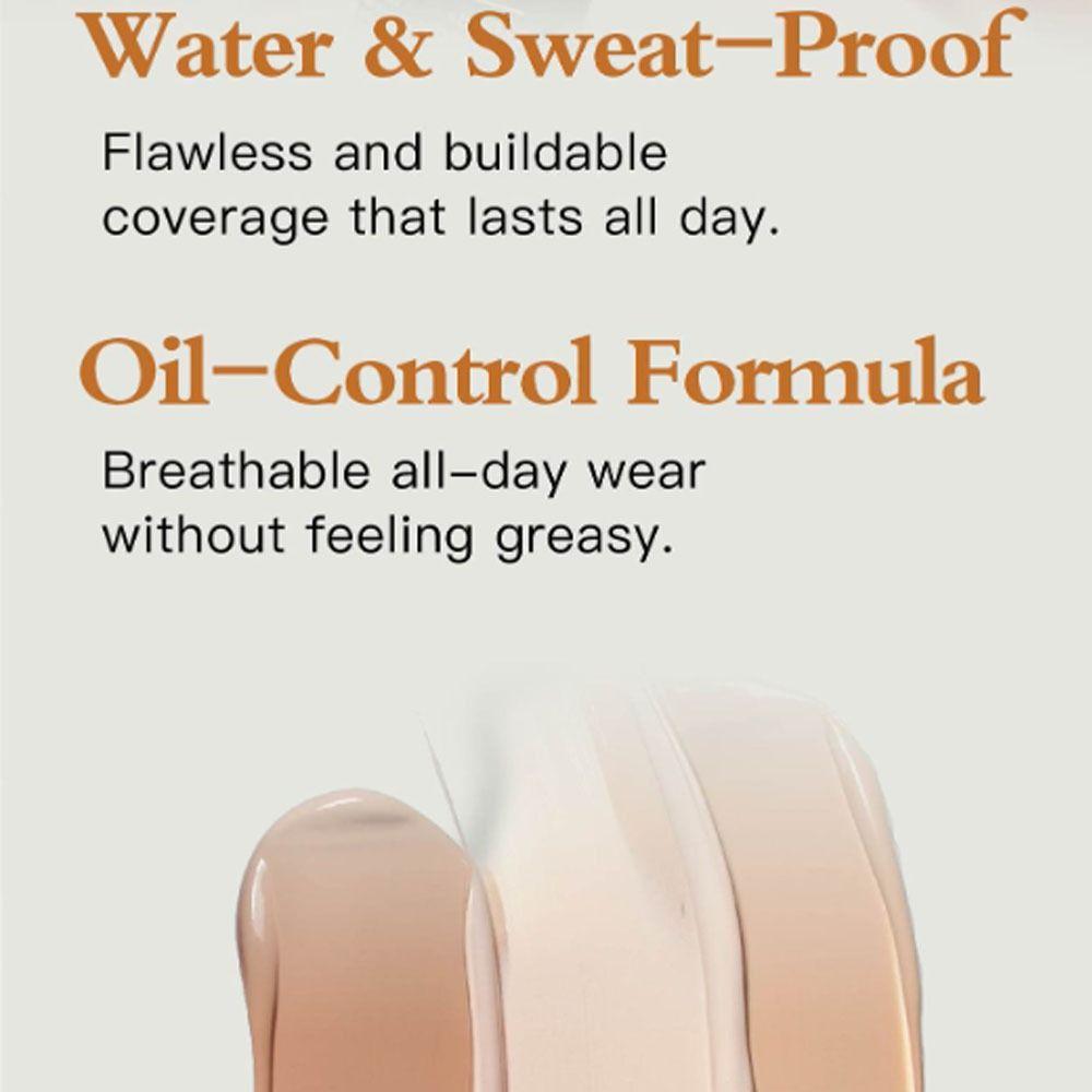 New Waterproof Liquid Foundation Oil-Control Matte Face Foundation Cream Creamy Texture Full Coverage Foundation Concealer Cream