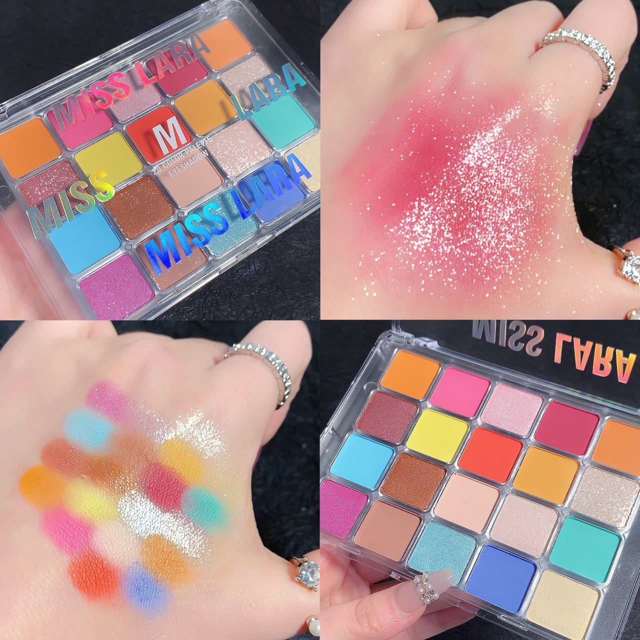 

20-цветная палитра теней для век в прозрачной коробке с матовым тонким блеском, хороший цвет, хорошая пудра и нежные тени для век #3