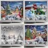 Christmas Tree Snowman Pattern Tapestry Bedroom Living Room Home Christmas Decoration
