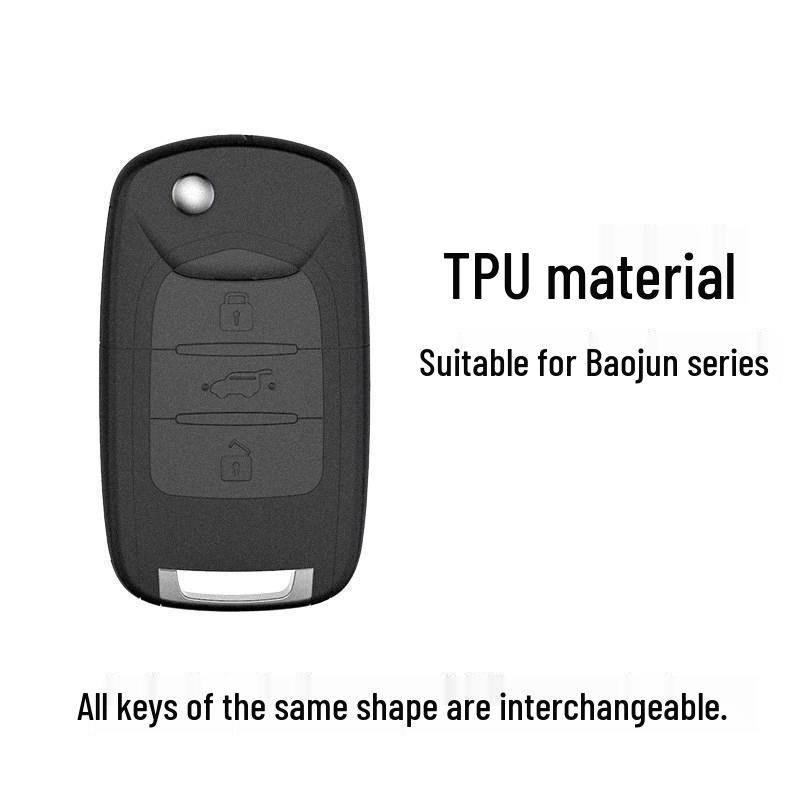 Baojun 610 Key Case: Premium Unisex Car Buckle Folding Remote Protective Shell for Model 14
