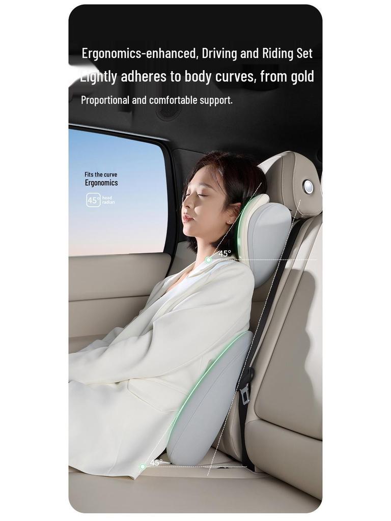 Memory Foam Car Seat Cushion with Lumbar and Neck Support