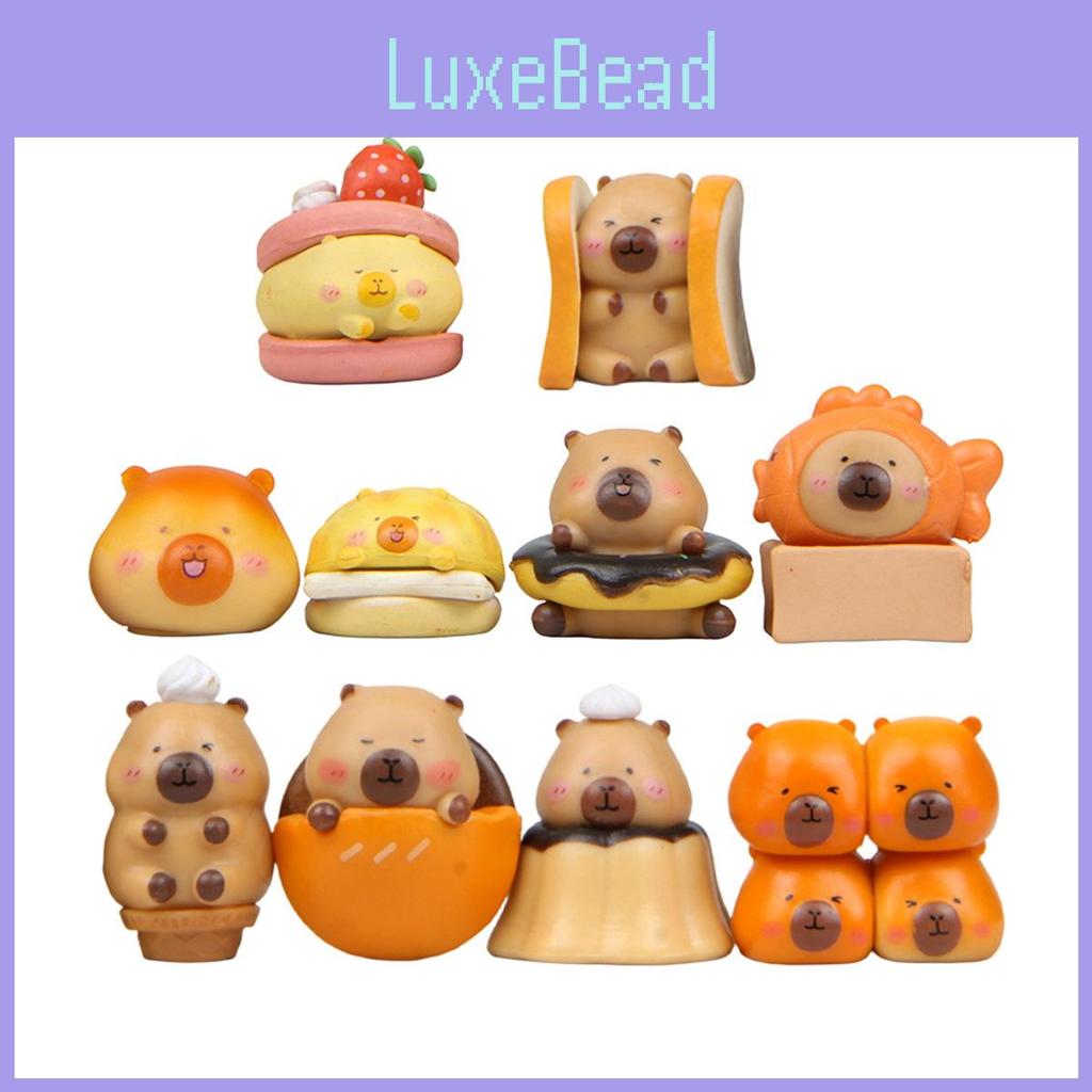 Capybara Resin Ornaments With Pudding Donuts And Sandwiches Design Gift For