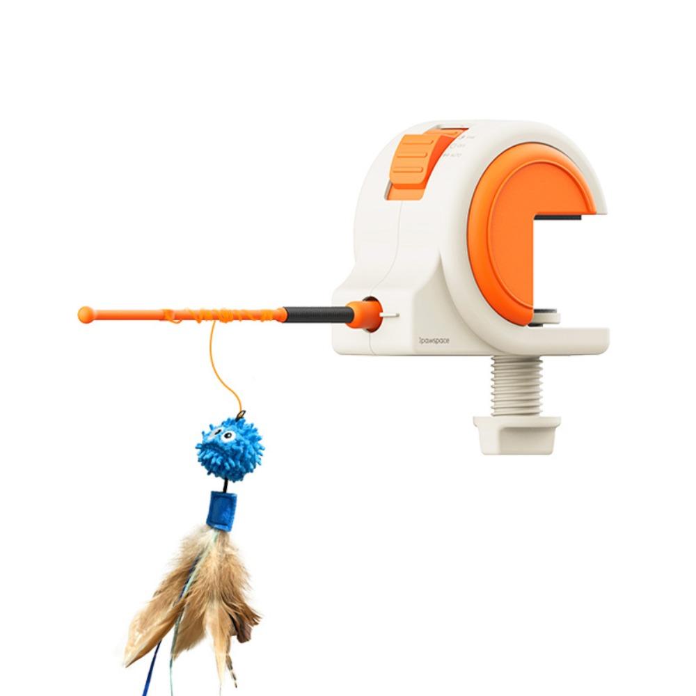 

300mAh Electric Cat Teaser Adjustable USB Rechargeable Electric Smart Cat Toys Intelligent with Bell Cat Interactive Toy Indoor бежевий