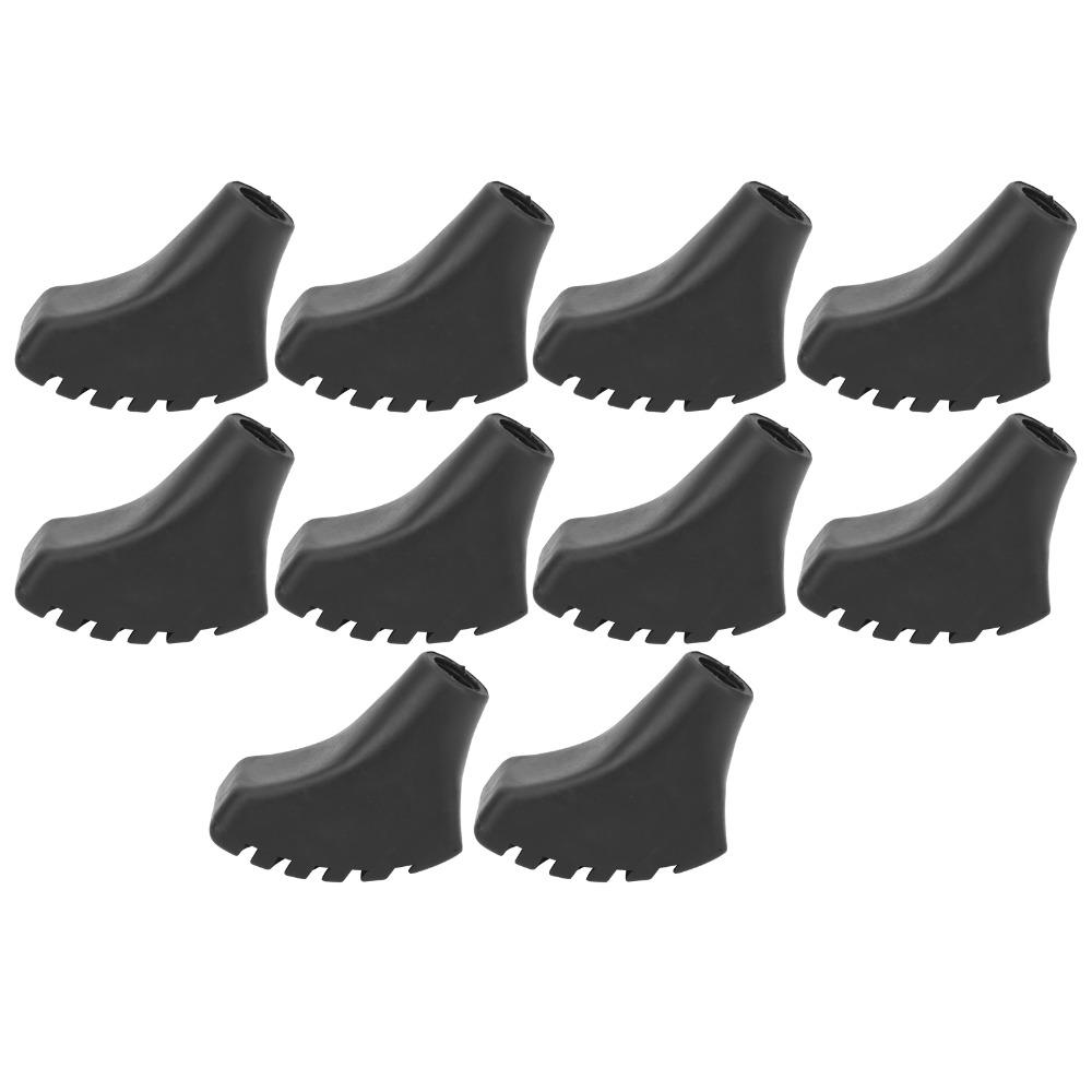 10 Pcs Black Walking Stick Pad Rubber Walking Poles Boot Tips Trekking Poles Tips  Sand Mud Terrain