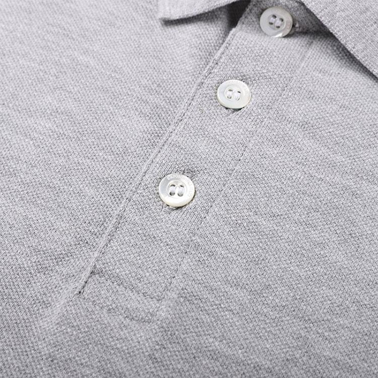 Emporio Armani Solid Color Long Sleeve Polo Shirt Men tops Gray 8N1F13-1J0SZ-0616