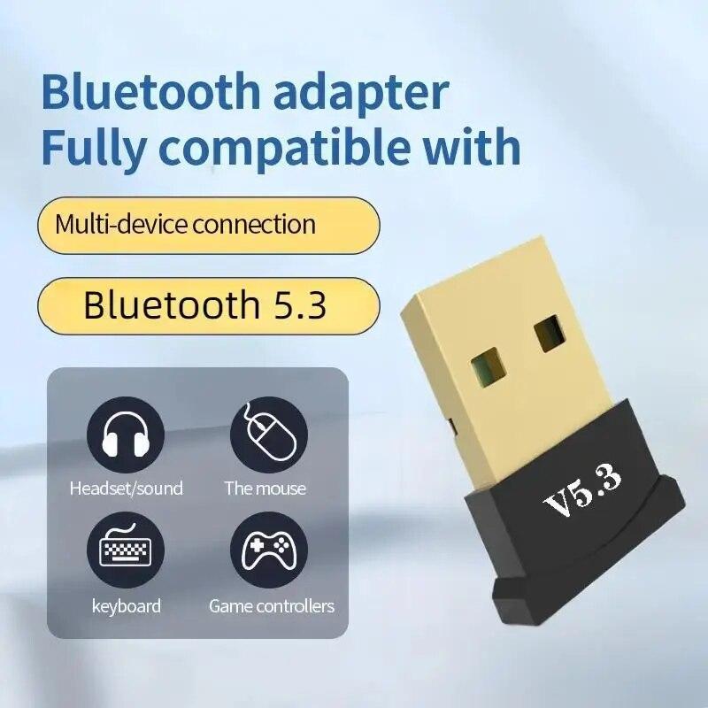 Adattatore USB Bluetooth 5.3 Trasmettitore Ricevitore Audio Bluetooth Dongle Bluetooth Adattatore USB wireless per computer PC portatile