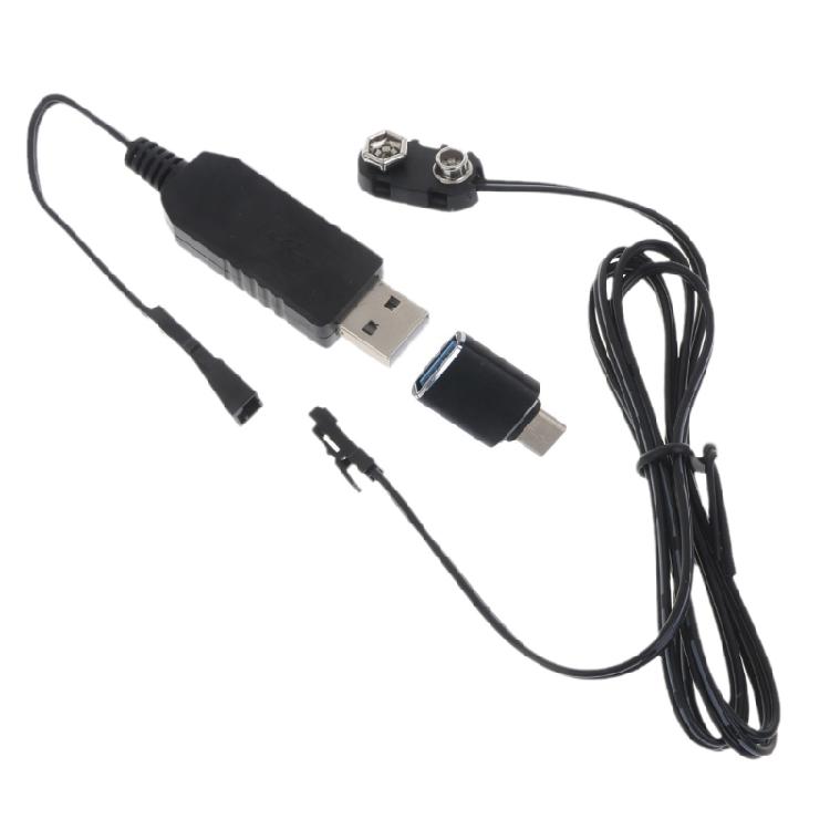 9V Battery Eliminator USB Type C Cable 5V to 9V Voltage Converter Transformer 1