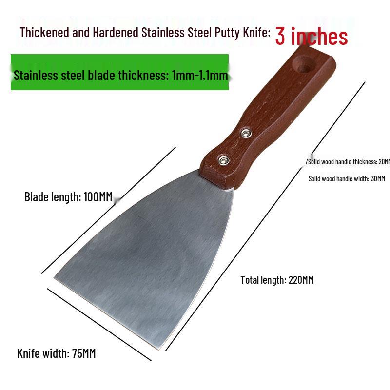 Stainless Steel Putty Knife Set: Scraper, Trowel, and Spatula for Painting and Wall Repair