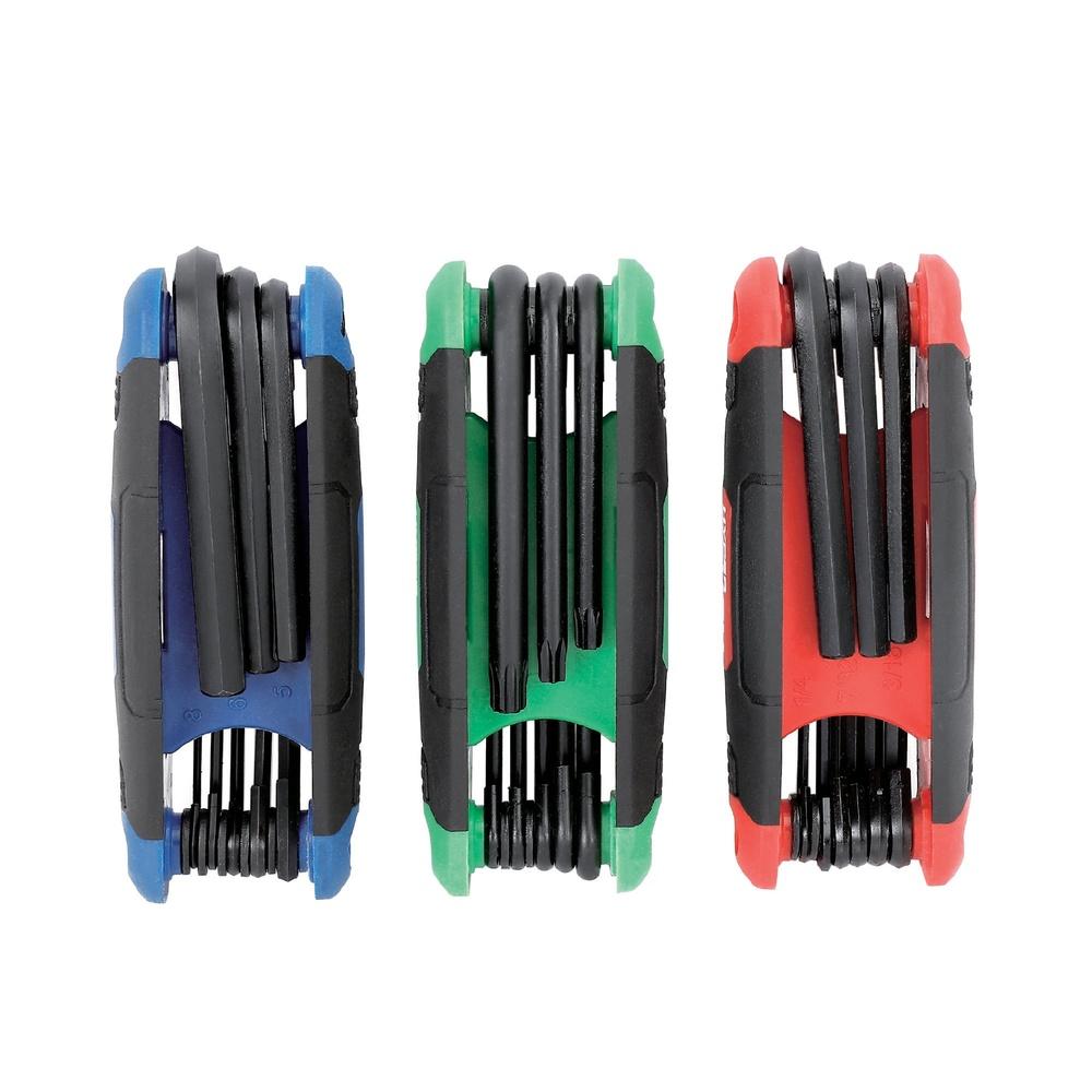 

Набор складных шестигранных ключей 3 шт. SAE Метрические Звездчатые Сверхпрочные Инструменты Регулируемая Нескользящая Рукоятка Цветовая Кодировка Легкое Хранение Компактный Дизайн United States